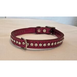 Pink Leather Rhinestone 16" SM Dog